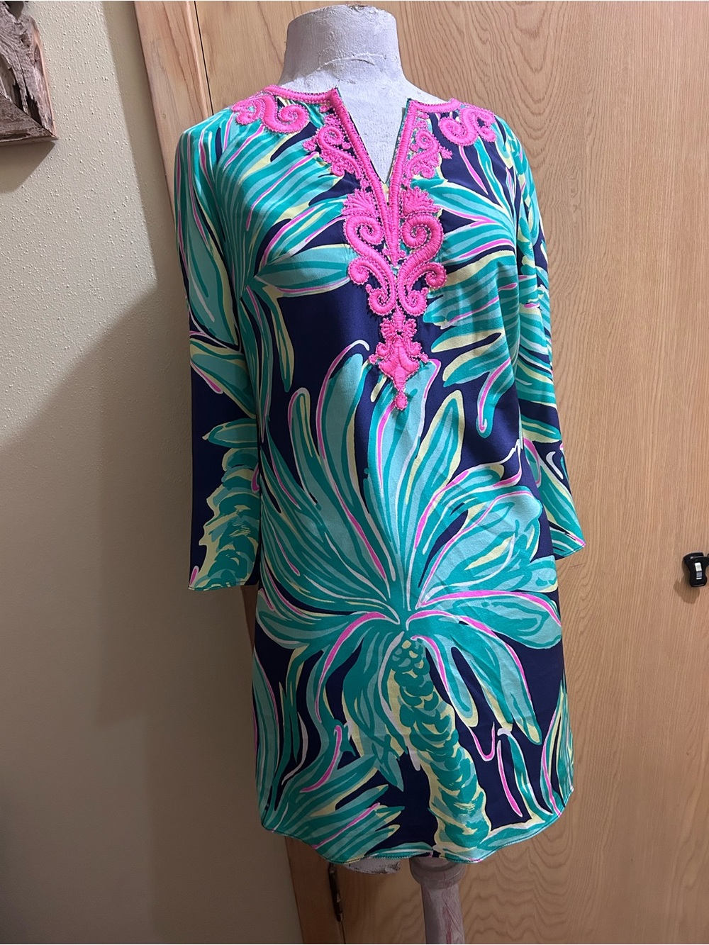 Lilly Pulitzer Silk Shift Dress in Tiger Palm Print